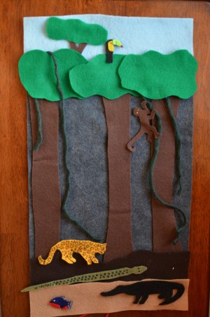 Homemade Rain Forest Felt Playset