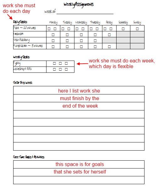 Weekly Assignment Planner