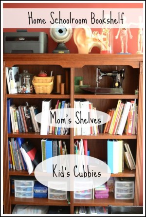 home schoolroom bookshelf